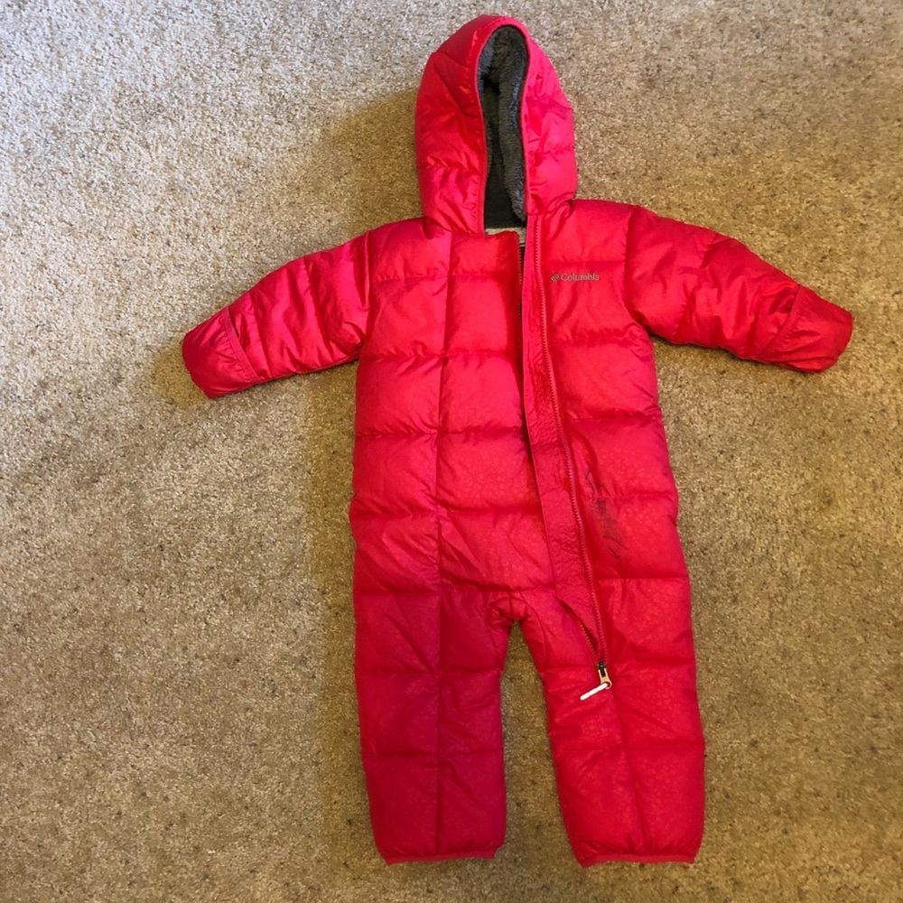 Columbia 12-18 month snowsuit. Pink.